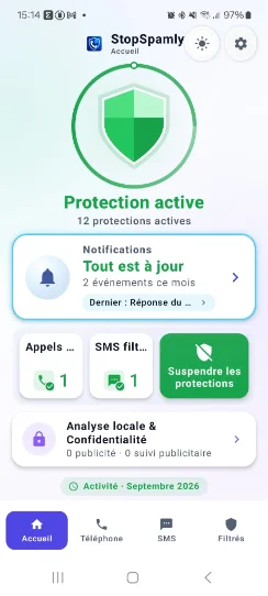 Capture de l’application StopSpamly